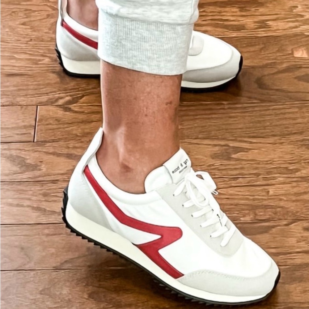 rag & bone, White and Red Women’s Sneakers size 37.5 (7 1/2) tts